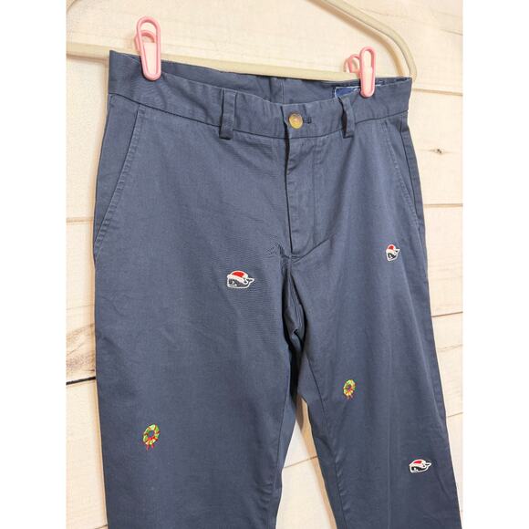 Vineyard Vines Pants 28 by 30 Mens Christmas Themed Navy Festive Holiday Party - Picture 5 of 5